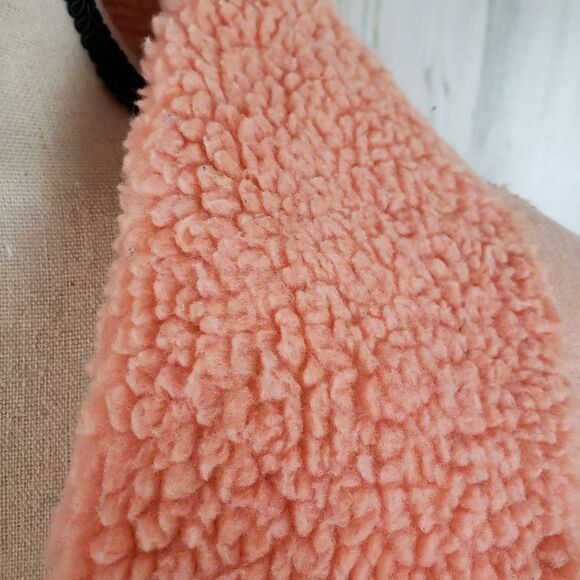 Zara Peach Shearling Sherpa Crop Jacket Sz S - Picture 3 of 9